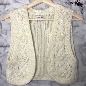 Bebe Knit Wool Blend Sweater Vest